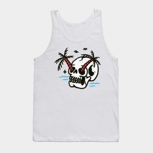 Skull Coconut Trees Tank Top